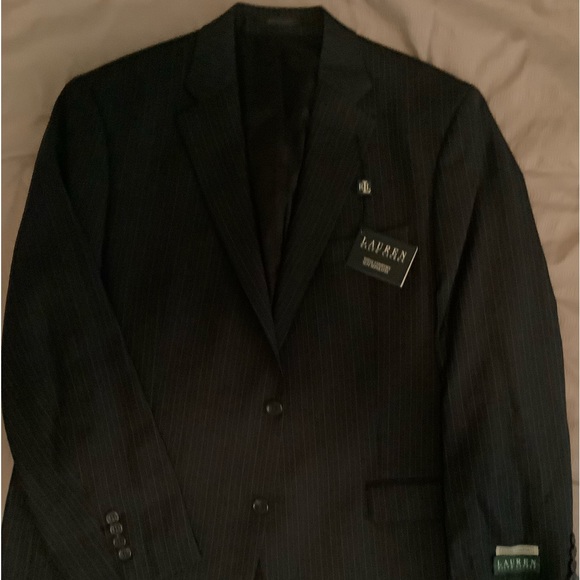 Ralph Lauren 100% wool charcoal pin stripe suit jacket